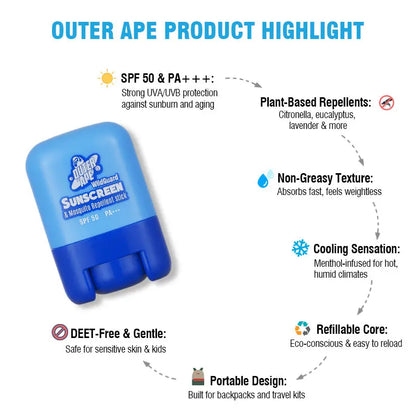 2-in-1 Sunscreen & Mosquito Repellent Stick OUTER APE
