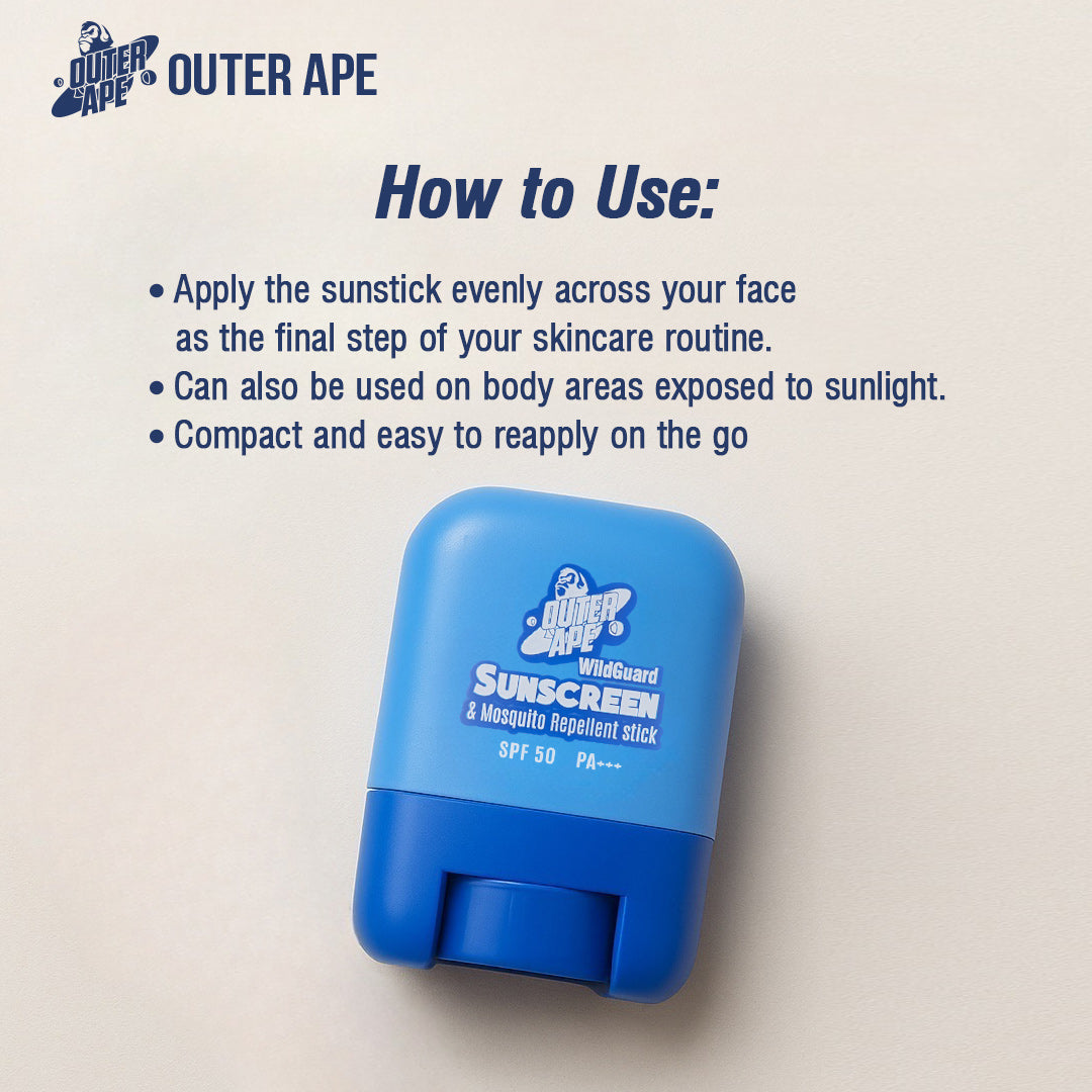 Outer Ape 2in1 Sunscreen & Mosquito Repellent Stick | SPF50, PA+++, DEET-Free, and Kid-Friendly