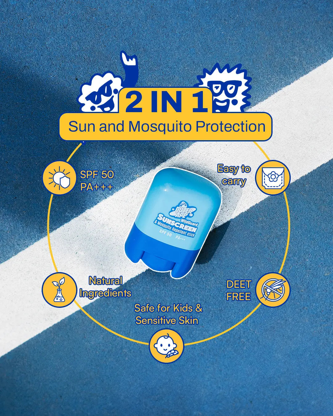 2-in-1 Sunscreen & Mosquito Repellent Stick OUTER APE